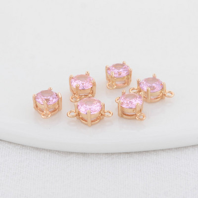 14K aukso spalvos žalvario ir stiklo deimantų apvalios formos pakabukai 2 skylučių pakabukai papuošalų gamybos reikmenys pasidaryk pats.