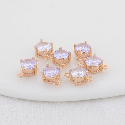 14K aukso spalvos žalvario ir stiklo deimantų apvalios formos pakabukai 2 skylučių pakabukai papuošalų gamybos reikmenys pasidaryk pats.