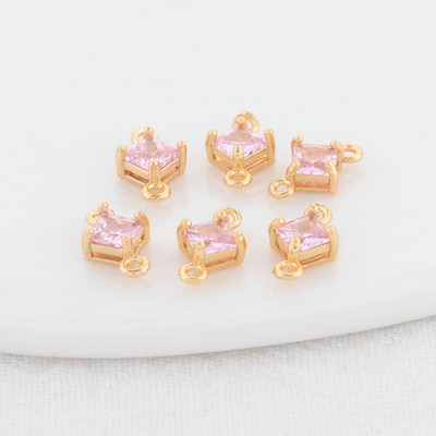 14K aukso spalvos žalvario ir stiklo deimantų apvalios formos pakabukai 2 skylučių pakabukai papuošalų gamybos reikmenys pasidaryk pats.