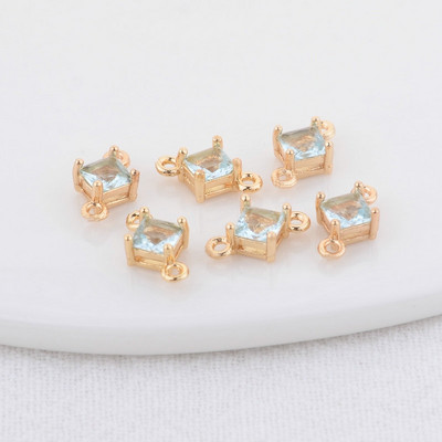 14K aukso spalvos žalvario ir stiklo deimantų apvalios formos pakabukai 2 skylučių pakabukai papuošalų gamybos reikmenys pasidaryk pats.