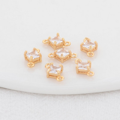 14K aukso spalvos žalvario ir stiklo deimantų apvalios formos pakabukai 2 skylučių pakabukai papuošalų gamybos reikmenys pasidaryk pats.