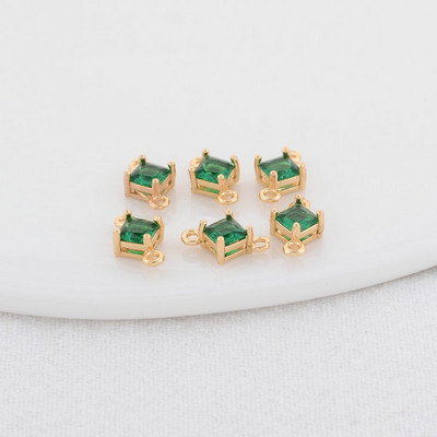 14K aukso spalvos žalvario ir stiklo deimantų apvalios formos pakabukai 2 skylučių pakabukai papuošalų gamybos reikmenys pasidaryk pats.