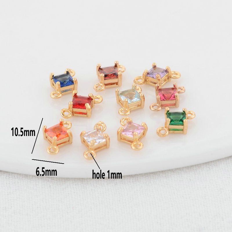 14K aukso spalvos žalvario ir stiklo deimantų apvalios formos pakabukai 2 skylučių pakabukai papuošalų gamybos reikmenys pasidaryk pats.