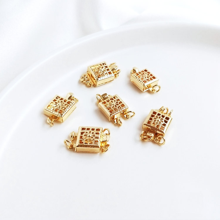 4 vnt. 9 mm skersmens 14K aukso spalvos žalvario karoliai Jungiamieji užsegimai Papuošalų gamybos reikmenys Pasidaryk pats.