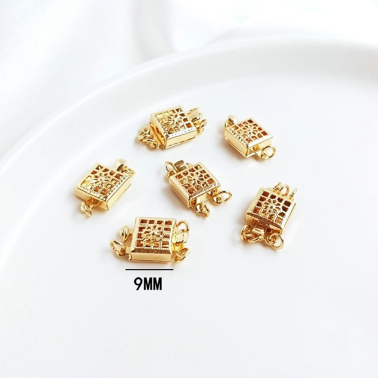 4 vnt. 9 mm skersmens 14K aukso spalvos žalvario karoliai Jungiamieji užsegimai Papuošalų gamybos reikmenys Pasidaryk pats.