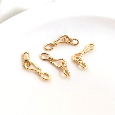 6 rinkiniai 14K aukso spalvos žalvario karolių užsegimo jungtis Aukštos kokybės pasidaryk pats papuošalų priedai