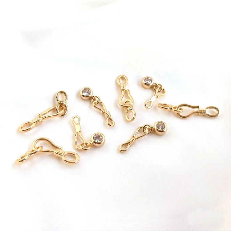 6 rinkiniai 14K aukso spalvos žalvario karolių užsegimo jungtis Aukštos kokybės pasidaryk pats papuošalų priedai