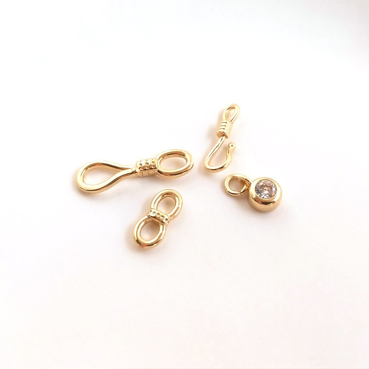 6 rinkiniai 14K aukso spalvos žalvario karolių užsegimo jungtis Aukštos kokybės pasidaryk pats papuošalų priedai