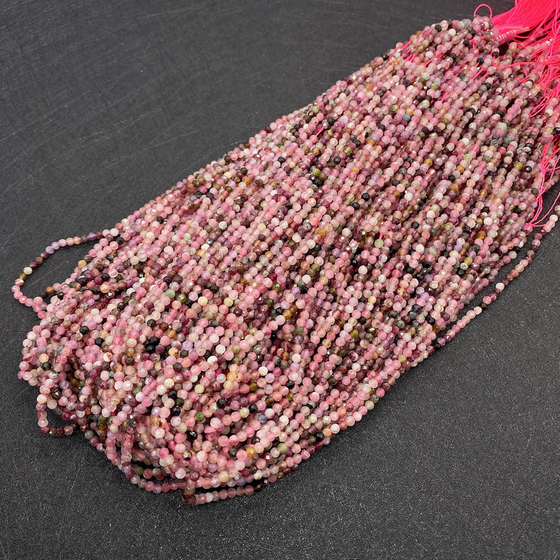 Natūralaus akmens turmalinai briaunotos aukštos kokybės karoliukai papuošalams gaminti pasidaryk pats karoliai apyrankės auskarai papuošalai priedai