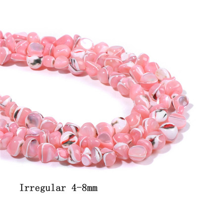 Natūralūs rožiniai perlamutriniai karoliukai širdies žvaigždės apvalūs dažyti kriauklių karoliukai, gėlavandeniai karoliukai, skirti papuošalams gaminti „pasidaryk pats“ 15 colių