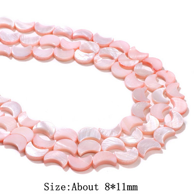 Natūralūs rožiniai perlamutriniai karoliukai širdies žvaigždės apvalūs dažyti kriauklių karoliukai, gėlavandeniai karoliukai, skirti papuošalams gaminti „pasidaryk pats“ 15 colių