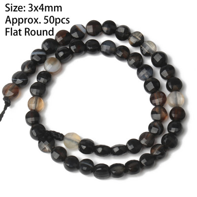 Natūralaus akmens juodo agato karoliukai, netaisyklingi vandens lašai, apvalūs, laisvi onikso karoliukai papuošalams gaminti „pasidaryk pats“ apyrankės karoliai 15 colių / sruogos