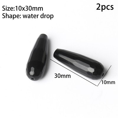 Natūralaus akmens juodo agato karoliukai, netaisyklingi vandens lašai, apvalūs, laisvi onikso karoliukai papuošalams gaminti „pasidaryk pats“ apyrankės karoliai 15 colių / sruogos