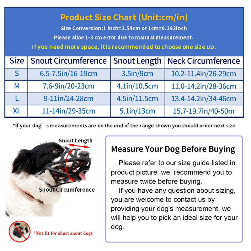 4 dydžių šunų snukučiai nuo kandžiojimo kaukė mažiems vidutiniams dideliems šunims nustoja loti burnos krepšelis čihuahua šuniuko reikmenys