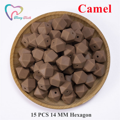 Maži dantukai 10 vnt 14-17 mm kupranugarių kūdikių karoliukai priedai Silikono šešiakampiai karoliukai kūdikių papuošalai slaugos geometriniai karoliukai