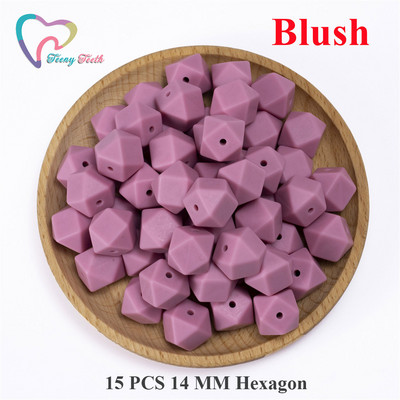 Maži dantukai 10 vnt 14-17 mm kupranugarių kūdikių karoliukai priedai Silikono šešiakampiai karoliukai kūdikių papuošalai slaugos geometriniai karoliukai