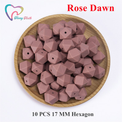 Maži dantukai 10 vnt 14-17 mm kupranugarių kūdikių karoliukai priedai Silikono šešiakampiai karoliukai kūdikių papuošalai slaugos geometriniai karoliukai