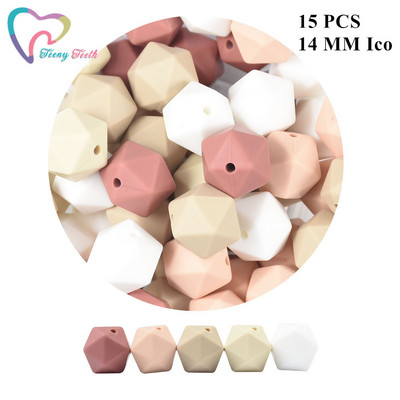 Maži dantukai 10 vnt 14-17 mm kupranugarių kūdikių karoliukai priedai Silikono šešiakampiai karoliukai kūdikių papuošalai slaugos geometriniai karoliukai