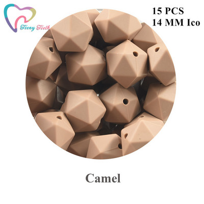 Maži dantukai 10 vnt 14-17 mm kupranugarių kūdikių karoliukai priedai Silikono šešiakampiai karoliukai kūdikių papuošalai slaugos geometriniai karoliukai