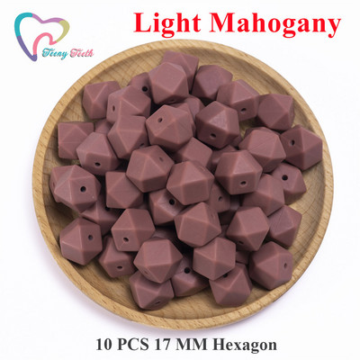 Maži dantukai 10 vnt 14-17 mm kupranugarių kūdikių karoliukai priedai Silikono šešiakampiai karoliukai kūdikių papuošalai slaugos geometriniai karoliukai