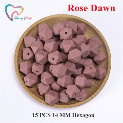 Maži dantukai 10 vnt 14-17 mm kupranugarių kūdikių karoliukai priedai Silikono šešiakampiai karoliukai kūdikių papuošalai slaugos geometriniai karoliukai