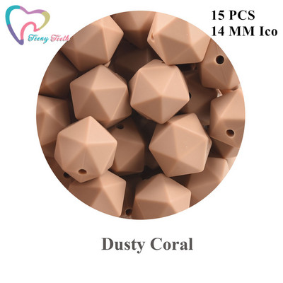 Maži dantukai 10 vnt 14-17 mm kupranugarių kūdikių karoliukai priedai Silikono šešiakampiai karoliukai kūdikių papuošalai slaugos geometriniai karoliukai