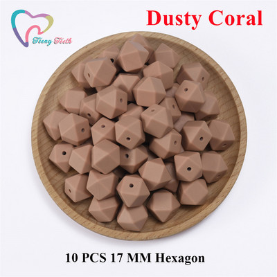 Maži dantukai 10 vnt 14-17 mm kupranugarių kūdikių karoliukai priedai Silikono šešiakampiai karoliukai kūdikių papuošalai slaugos geometriniai karoliukai