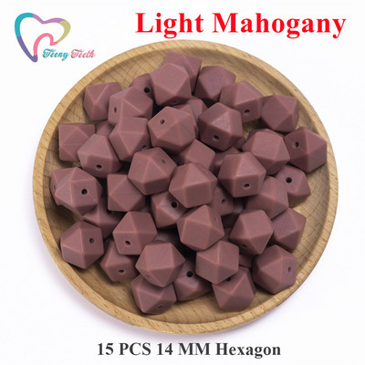 Maži dantukai 10 vnt 14-17 mm kupranugarių kūdikių karoliukai priedai Silikono šešiakampiai karoliukai kūdikių papuošalai slaugos geometriniai karoliukai