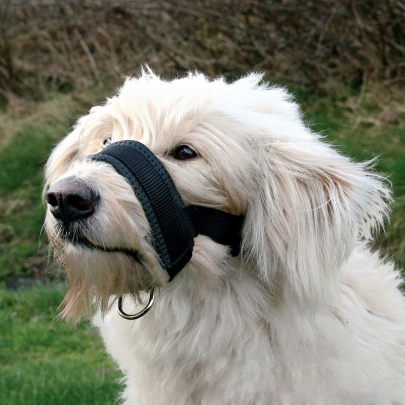 Hot Pet Nylon Reguliuojama kaukė žievės įkandimas, minkštas burnos snukio priežiūra, nesustojantis kramtymas mažam dideliam šuniui, juodas lojantis kramtymas