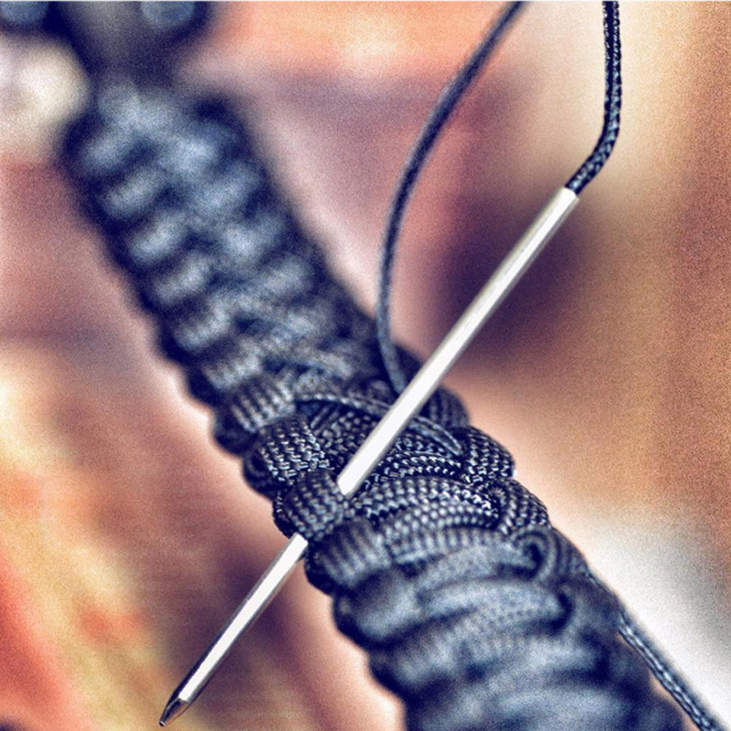 Paracord fűzőkészlet rozsdamentes acél karkötő bőr barkácsszövés Paracord fűzőtű simító eszköz