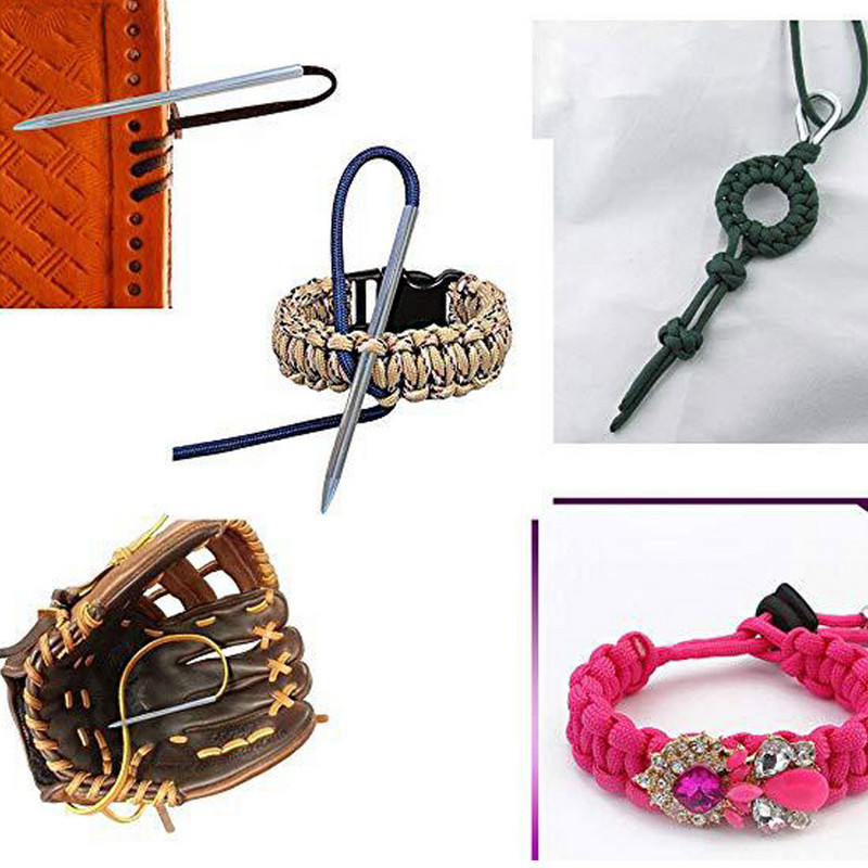 Paracord fűzőkészlet rozsdamentes acél karkötő bőr barkácsszövés Paracord fűzőtű simító eszköz