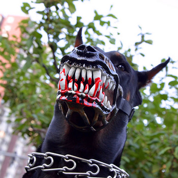 Страшно куче Safty Muzzles Костюм Zombie Dog Mask Водоустойчива муцуна Pitbull Spooky Pup Муцуна Creepy Dog Муцуна за Хелоуин куче