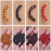 500 vnt. apvalus 4,5 mm padengtas dengtas spalvotas natūralaus medžio mažas laisvas tarpiklis karoliukų partijos, skirtos „pasidaryk pats“ amatams papuošalams gaminti