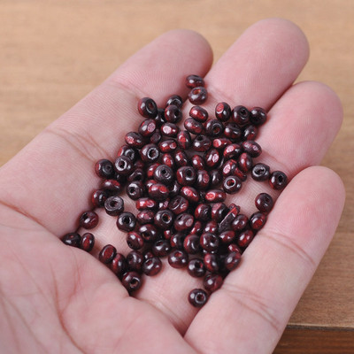 500 vnt. apvalus 4,5 mm padengtas dengtas spalvotas natūralaus medžio mažas laisvas tarpiklis karoliukų partijos, skirtos „pasidaryk pats“ amatams papuošalams gaminti