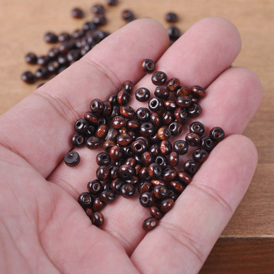 500 vnt. apvalus 4,5 mm padengtas dengtas spalvotas natūralaus medžio mažas laisvas tarpiklis karoliukų partijos, skirtos „pasidaryk pats“ amatams papuošalams gaminti