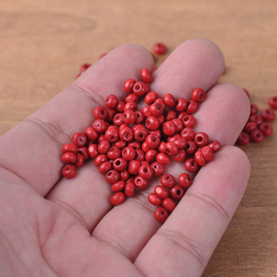 500 vnt. apvalus 4,5 mm padengtas dengtas spalvotas natūralaus medžio mažas laisvas tarpiklis karoliukų partijos, skirtos „pasidaryk pats“ amatams papuošalams gaminti