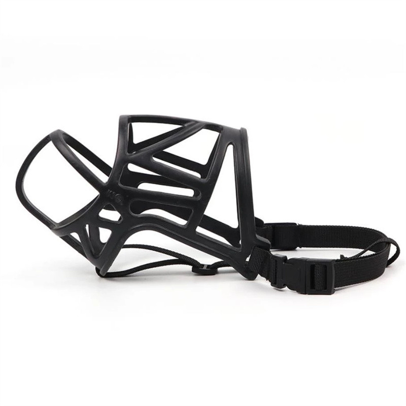 1 vnt. Reguliuojama kaukė žievės įkandimo tinkleliu burnos snukučio priežiūrai, anti-stop kramtomojo skaliko dresavimo priemonė nuo įkandimo E11444