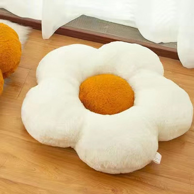 Pernă de flori de formă circulară pânză de lână cu somn moale, scaun de birou, pernă de clasă, pernă de canapea, podea pentru dormitor, iarnă groasă