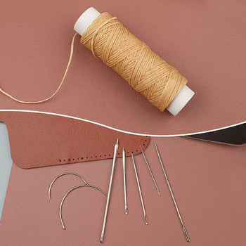 Комплект за шиене на кожа KAOBUY с игли за шиене с големи уши Инструменти за шиене на кожа с восъчен конец за кожени занаяти „направи си сам“