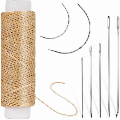 Kit de cusut din piele KAOBUY cu ace de cusut cu ochi mari Instrumente de cusut din piele cu fir cerat pentru artizanat din piele