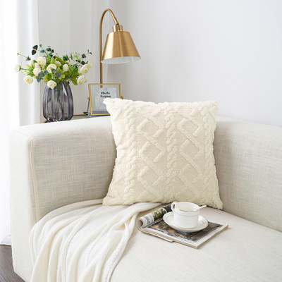 Nordic Throw párnahuzat otthoni dekorációhoz fehér puha tömör párnahuzat kanapéhoz 45x45 párnák bolyhos párnahuzat