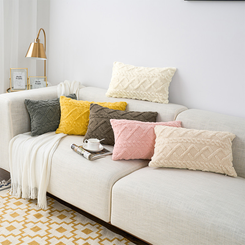 Nordic Throw párnahuzat otthoni dekorációhoz fehér puha tömör párnahuzat kanapéhoz 45x45 párnák bolyhos párnahuzat