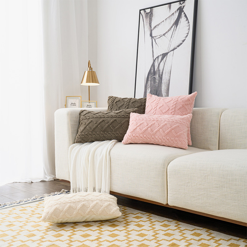 Nordic Throw párnahuzat otthoni dekorációhoz fehér puha tömör párnahuzat kanapéhoz 45x45 párnák bolyhos párnahuzat