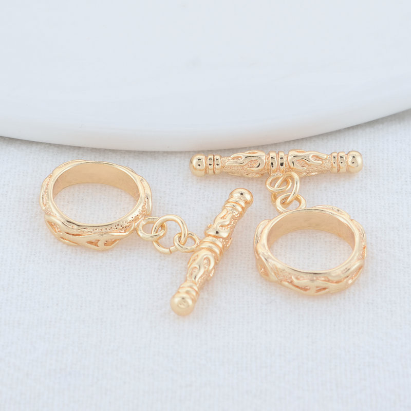 14*20MM 14K arannyal bevont sárgaréz cirkon virág karkötővel O billenőkapcsokkal Kiváló minőségű barkács ékszerkészítési kellékek