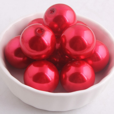 Kwoi Vita ékszerei Színes 20mm-es 6mm-től 28mm-ig terjedő akril kerek gyöngyutánzat gyöngyök a Chunky Beads nyaklánchoz.