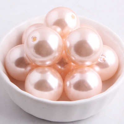 Kwoi Vita ékszerei Színes 20mm-es 6mm-től 28mm-ig terjedő akril kerek gyöngyutánzat gyöngyök a Chunky Beads nyaklánchoz.