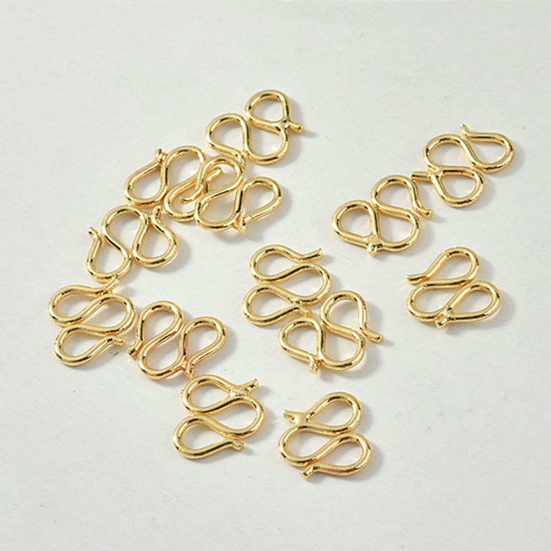 10PCS 7*8MM 8*10MM 14K златно покритие от месинг MW форма Колиета Закопчалки за гривни Висококачествени Направи си сам бижута Аксесоари