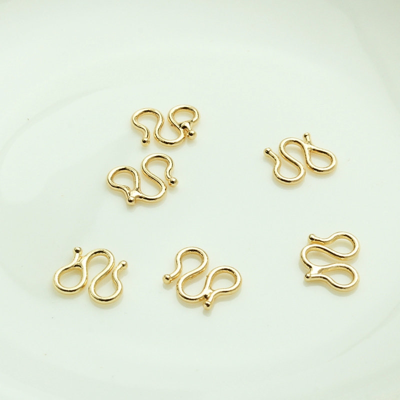10PCS 7*8MM 8*10MM 14K златно покритие от месинг MW форма Колиета Закопчалки за гривни Висококачествени Направи си сам бижута Аксесоари