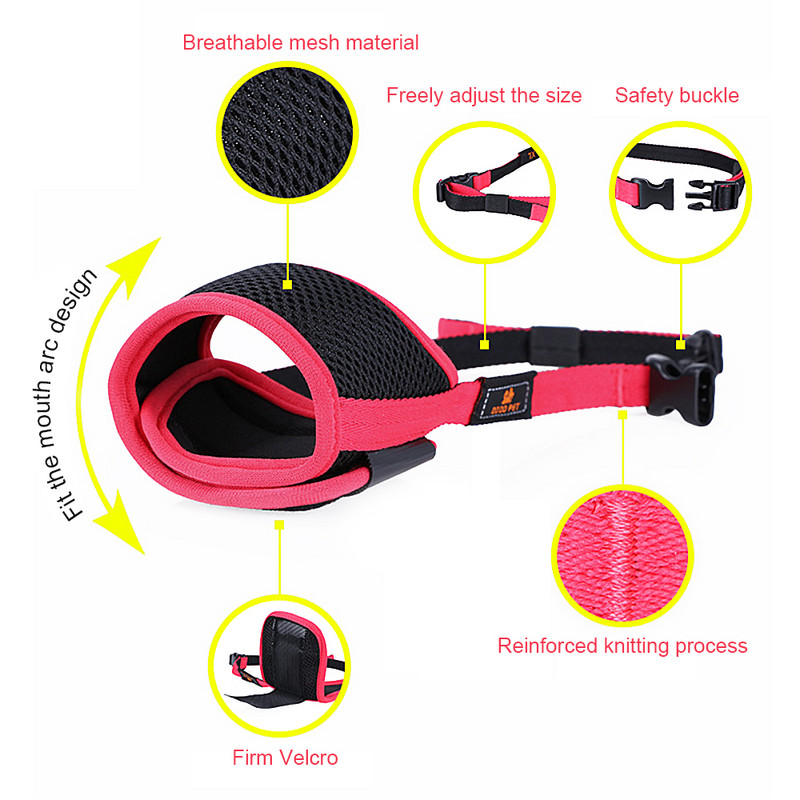 Šuns snukis Nailoninis Lojimas nuo įkandimo mažiems dideliems šunims čihuahua haskis pitbulis kvėpuojantis reguliuojamas antsnukis šunų reikmenys