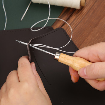 Fenrry Sewing Awl Stittching Awl Ξύλινη λαβή Awls Δερμάτινα Εργαλεία εργασίας Ραπτική χειροτεχνία για Επισκευή καμβά δερμάτινων παπουτσιών